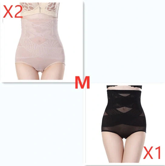 Premium high-waist postpartum shaping pants in black, beige, and multi-color options