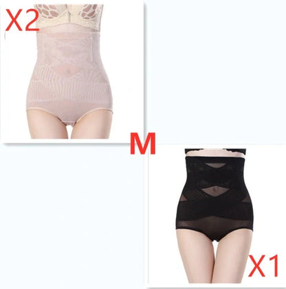 Premium high-waist postpartum shaping pants in black, beige, and multi-color options