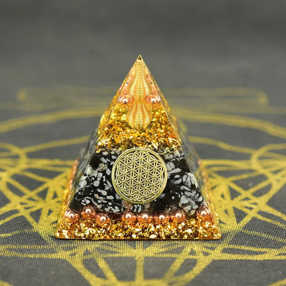 Reiki Orgonite Energy Pyramid for chakra balance and energy purification