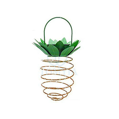 Elegant solar-powered garden lights with a whimsical pineapple design, automatically lighting up from dusk till dawn