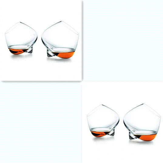 Crystal whiskey glass with wide belly for enhanced aroma release