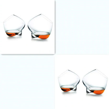 Crystal whiskey glass with wide belly for enhanced aroma release