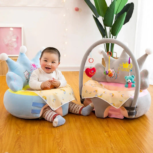 Baby Sofa Support Seat Cover in crystal velvet with cognitive toys