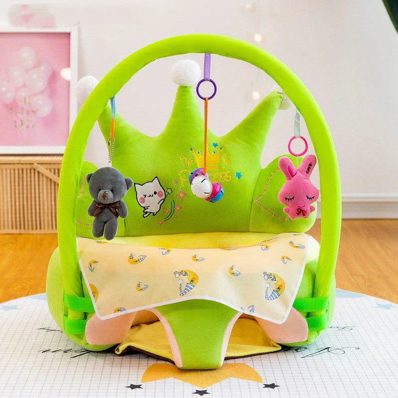 Baby Sofa Support Seat Cover in crystal velvet with cognitive toys