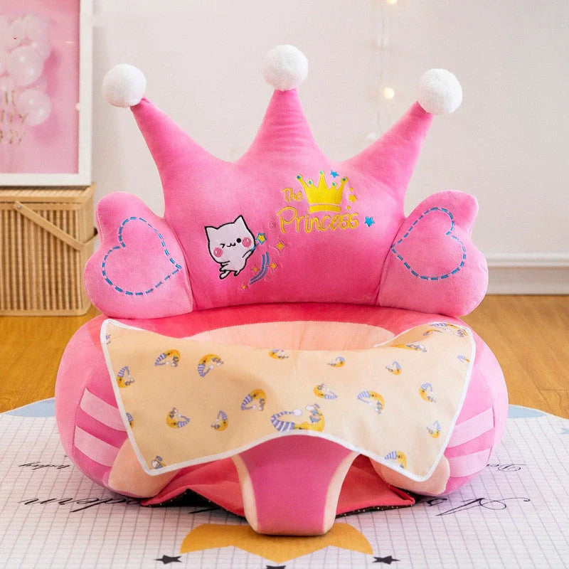 Baby Sofa Support Seat Cover in crystal velvet with cognitive toys
