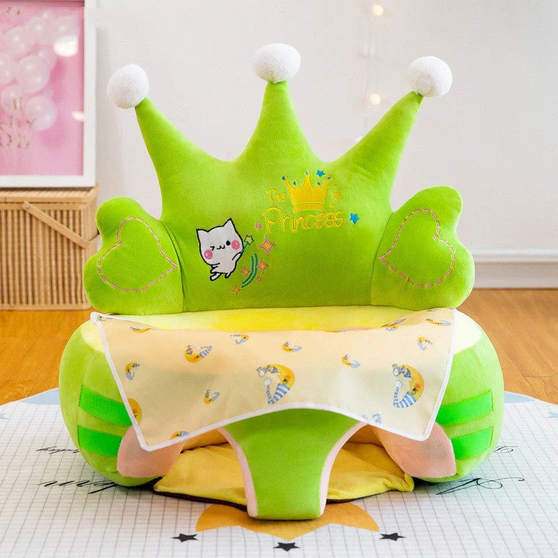 Baby Sofa Support Seat Cover in crystal velvet with cognitive toys