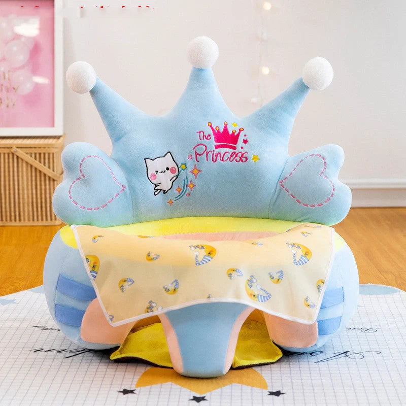 Baby Sofa Support Seat Cover in crystal velvet with cognitive toys