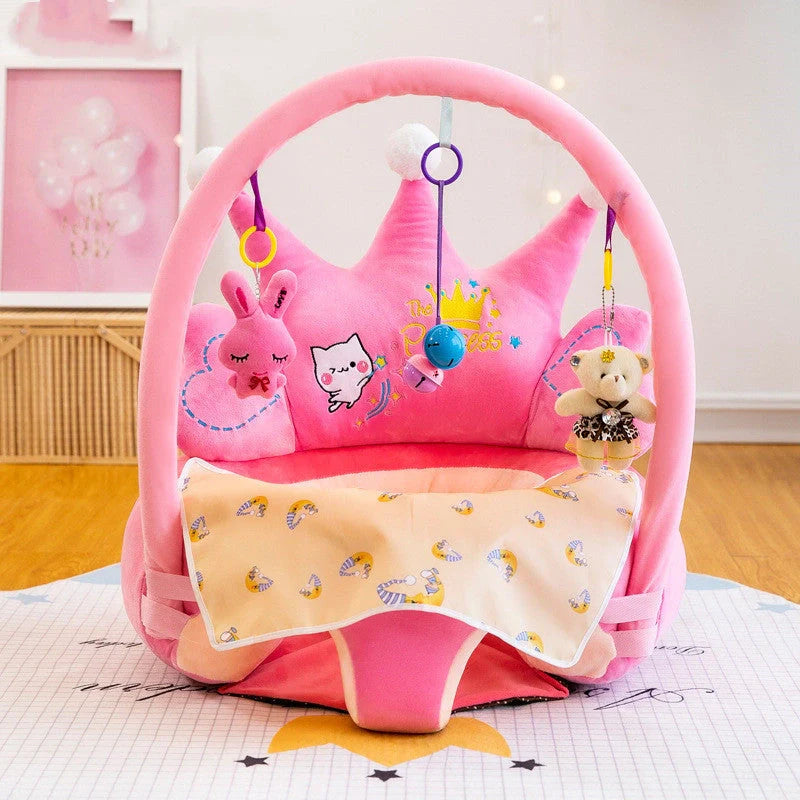 Baby Sofa Support Seat Cover in crystal velvet with cognitive toys