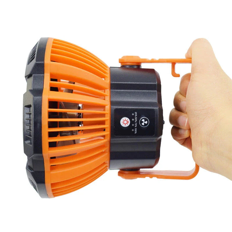 Multifunction LED lighting fan with remote control, suitable for home, garden, and outdoor use