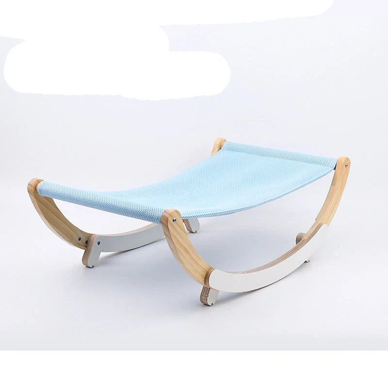 Solid Wood Cat Rocking Hammock Dual Purpose with PE Material for small pets