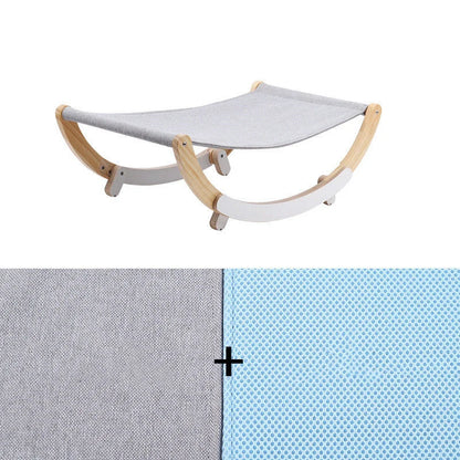Solid Wood Cat Rocking Hammock Dual Purpose with PE Material for small pets
