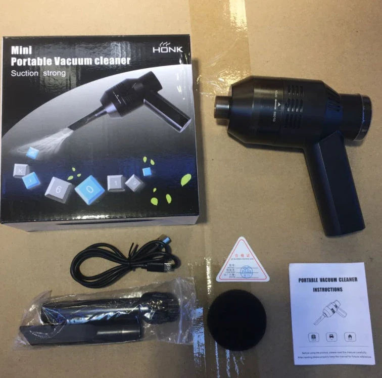 Cordless vacuum cleaner with powerful suction for removing dust and lint from household surfaces