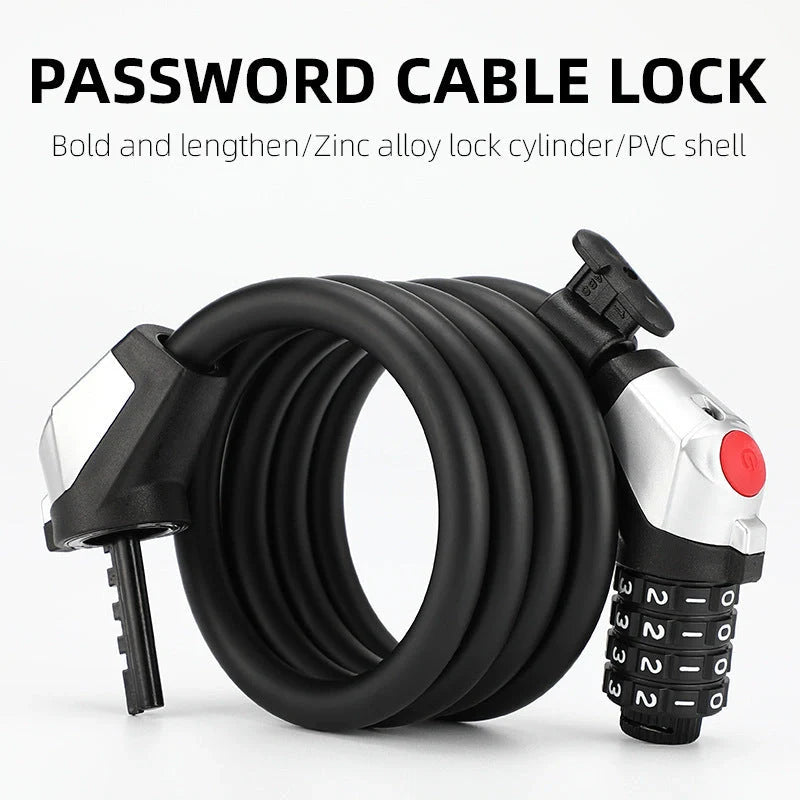 Bicycle Anti-theft 4-digit Code Lock with reflective strips and light alloy core