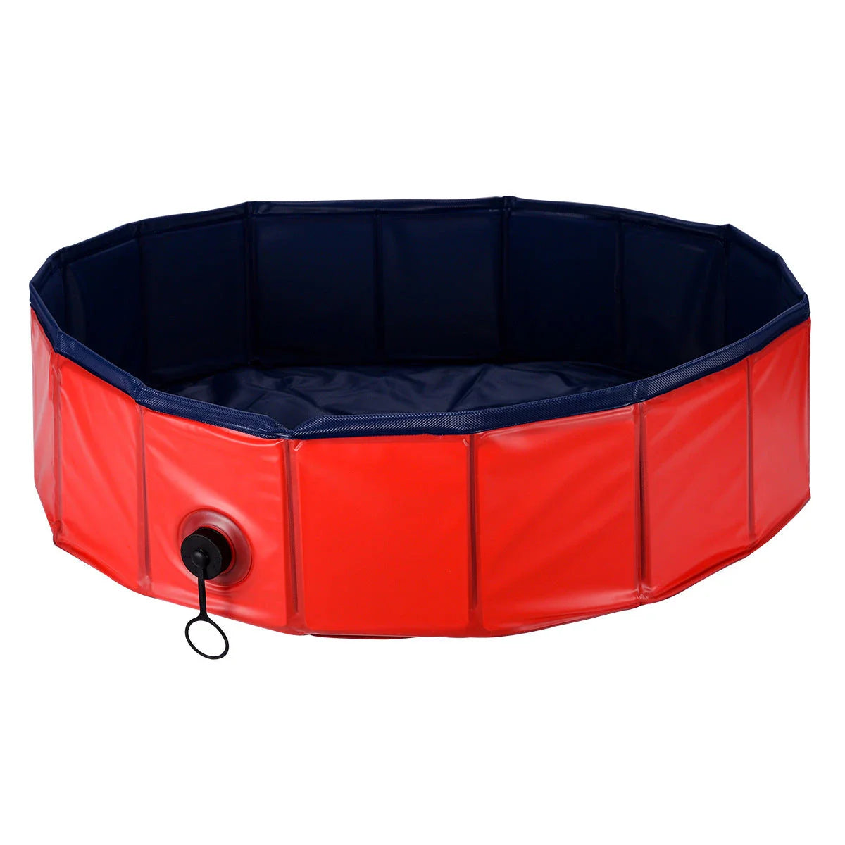 Foldable outdoor pet bathtub for dogs and cats, made with durable PVC material and a slip-resistant bottom for a safe and comfortable bathing experience.