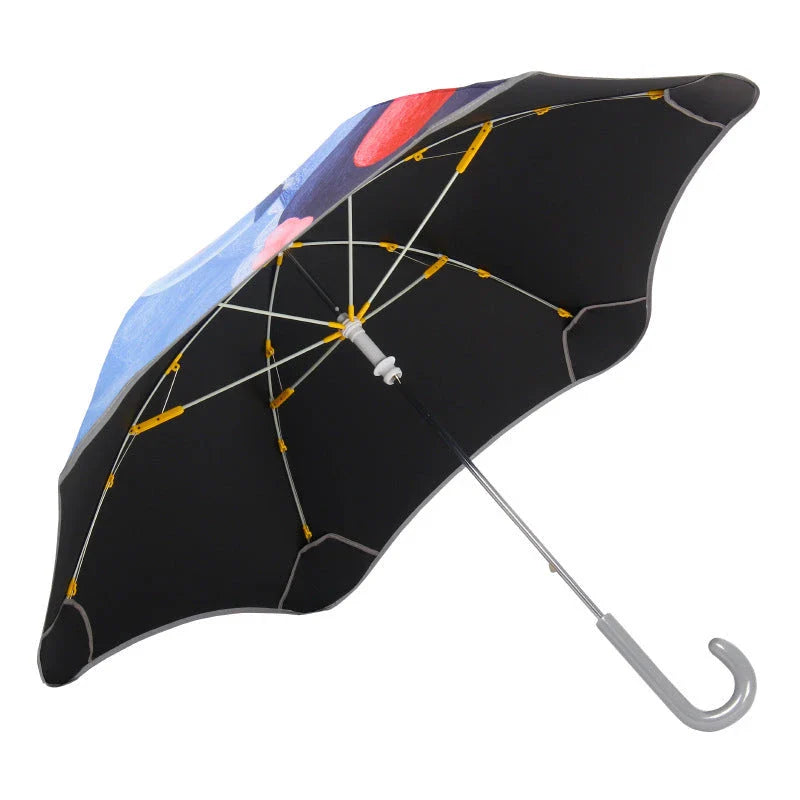 Premium Children's Regal Umbrella with Reflective Trim and Anti-Pinch Curved Handle