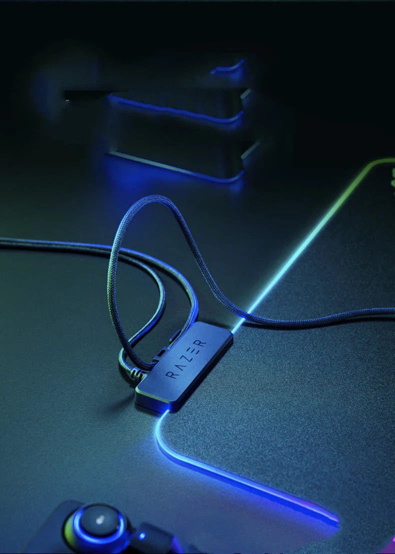 Razer Firefly Hard V2 RGB Gaming Mouse Pad with Customizable Lighting, Micro-Textured Surface, and Cable Management