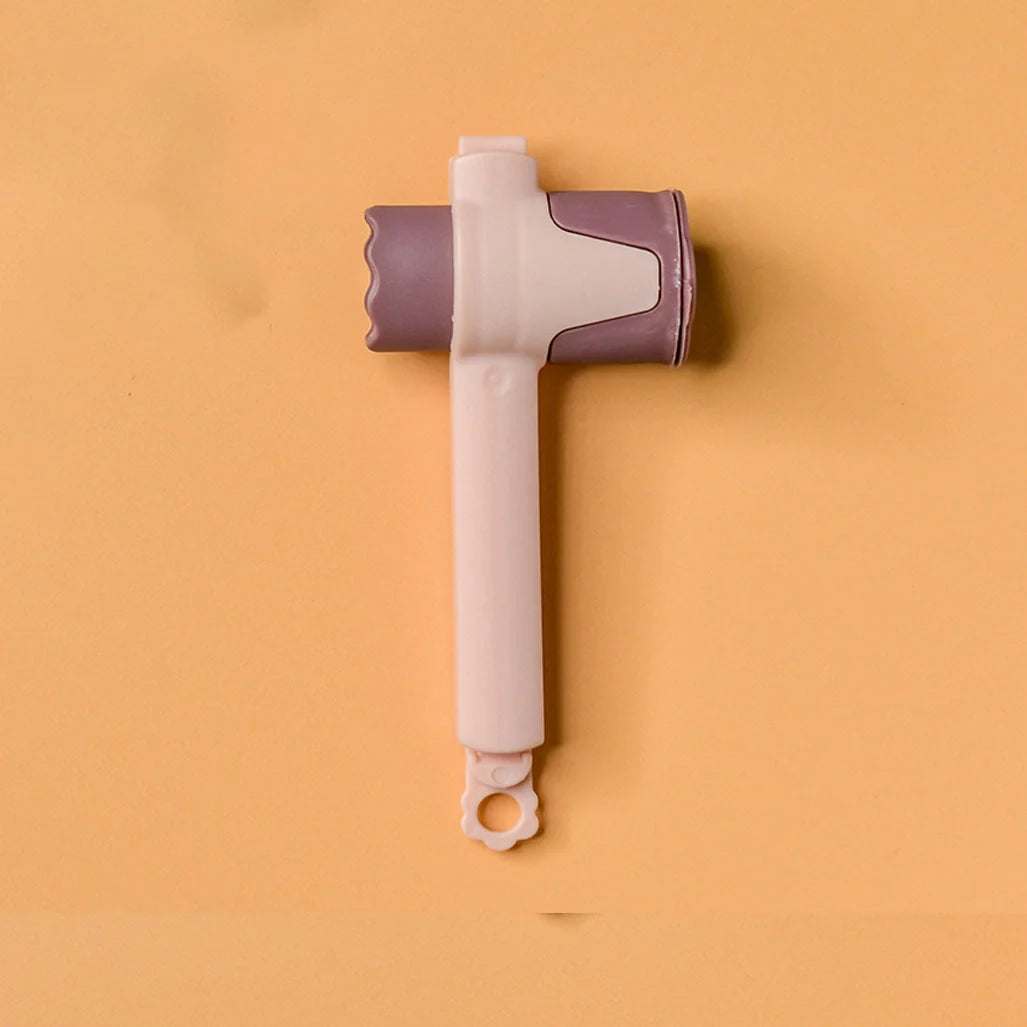 High-quality reusable plastic food sealing clips in pink, white, and dark blue