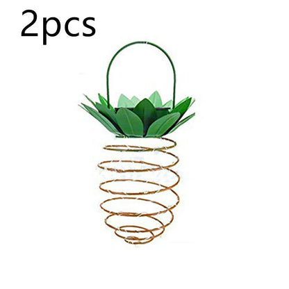 Elegant solar-powered garden lights with a whimsical pineapple design, automatically lighting up from dusk till dawn