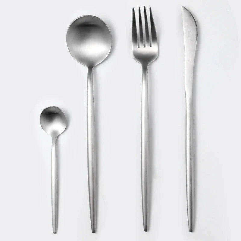 Premium 20-piece stainless steel cutlery set with mirror-polished finish, ergonomic design, and elegant gift box
