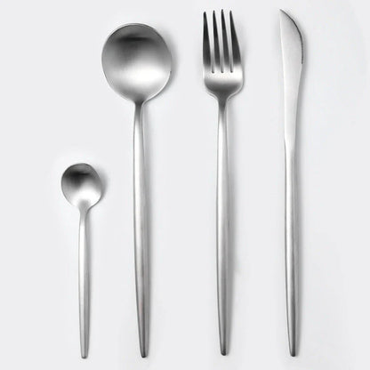 Premium 20-piece stainless steel cutlery set with mirror-polished finish, ergonomic design, and elegant gift box
