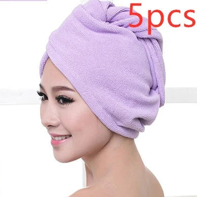 Luxury microfibre hair drying cap with absorbent and quick-drying properties, available in various colours