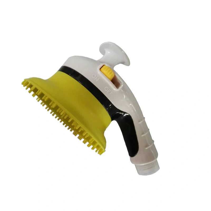 Pet shower kit with massage brush for cats and dogs in various colours