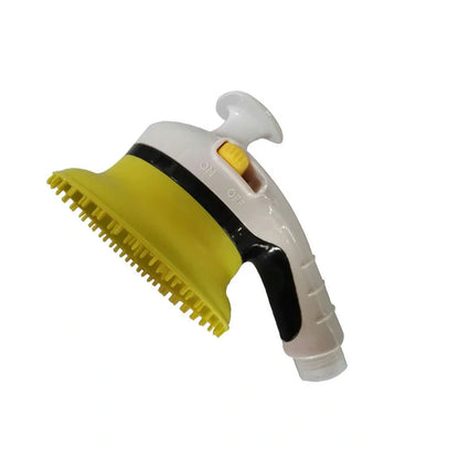 Pet shower kit with massage brush for cats and dogs in various colours