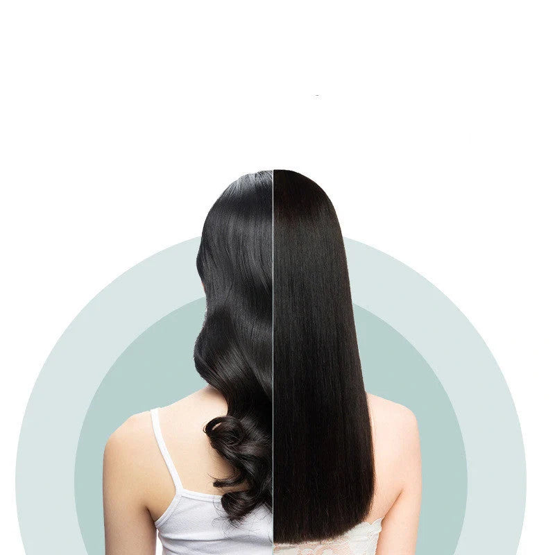 Dark green beard comb with PTC heating for straight and curly hair