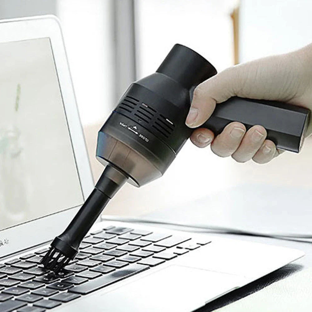 Cordless vacuum cleaner with powerful suction for removing dust and lint from household surfaces