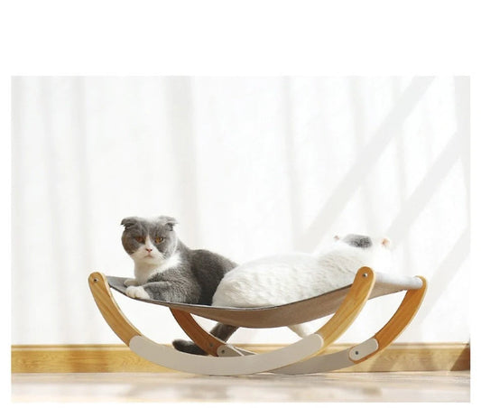 Solid Wood Cat Rocking Hammock Dual Purpose with PE Material for small pets