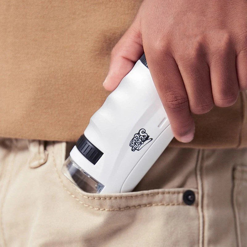 Premium portable mini microscope with glass slides, perfect for young scientists to explore the natural world