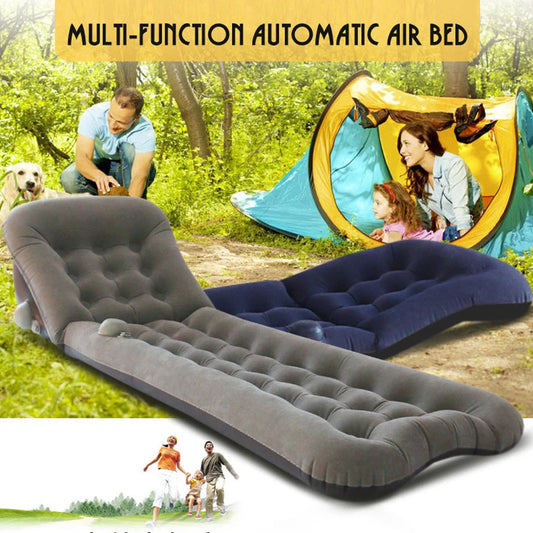 Automatic air mattress for camping with quick inflation feature