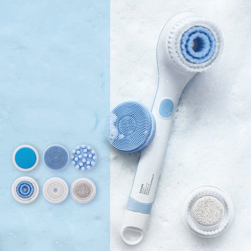 Premium silicone electric bath brush with adjustable vibration settings for a luxurious, relaxing bathing experience