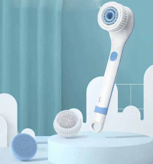 Premium silicone electric bath brush with adjustable vibration settings for a luxurious, relaxing bathing experience