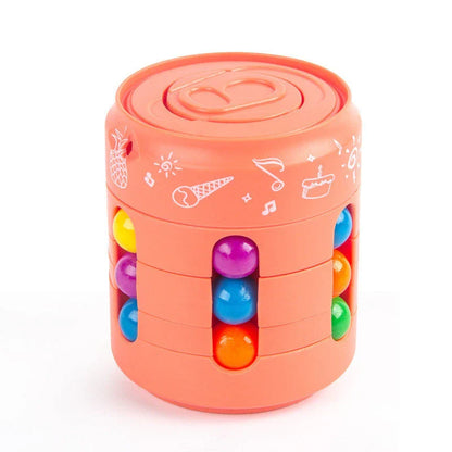 Rubik's Cube-inspired stress relief spinner toy with vibrant colour-changing beads and premium British design