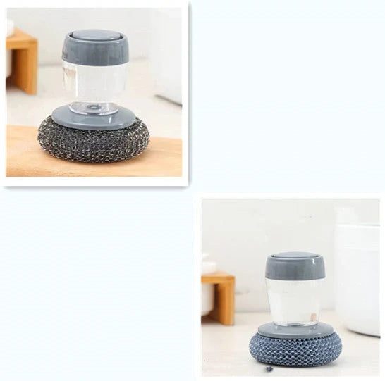 Premium Anti-Bacterial Kitchen Scrubbing Brush with Soap Dispenser - Rust-resistant, Durable, and Convenient Cleaning Tool