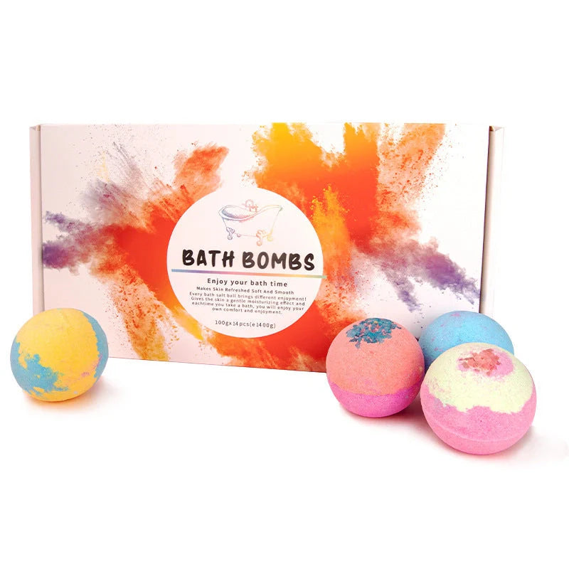 14-piece explosive salt ball gift box with varied fragrances for relaxing baths