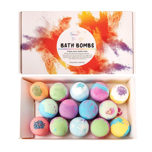 14-piece explosive salt ball gift box with varied fragrances for relaxing baths