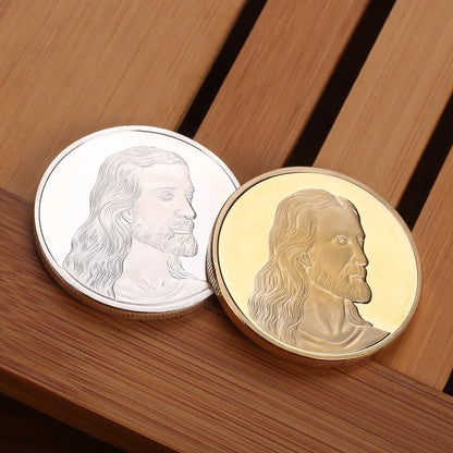 Jesus Commemorative Coin in gold and silver finishes, a symbol of faith and devotion