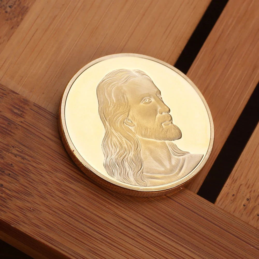 Jesus Commemorative Coin in gold and silver finishes, a symbol of faith and devotion