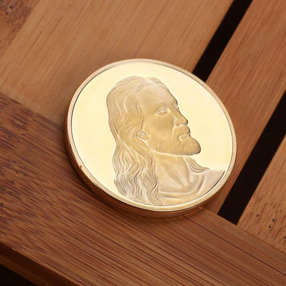 Jesus Commemorative Coin in gold and silver finishes, a symbol of faith and devotion