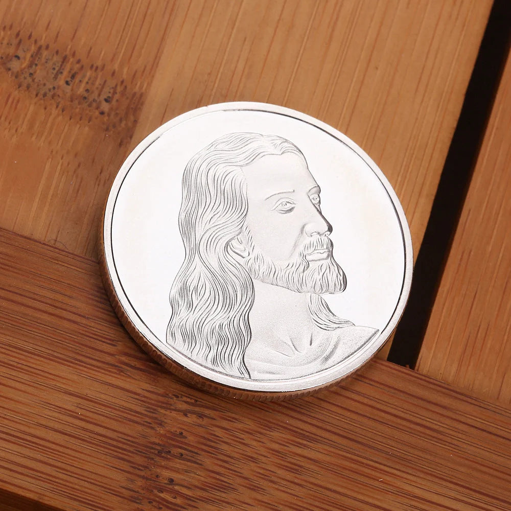 Jesus Commemorative Coin in gold and silver finishes, a symbol of faith and devotion