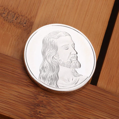 Jesus Commemorative Coin in gold and silver finishes, a symbol of faith and devotion