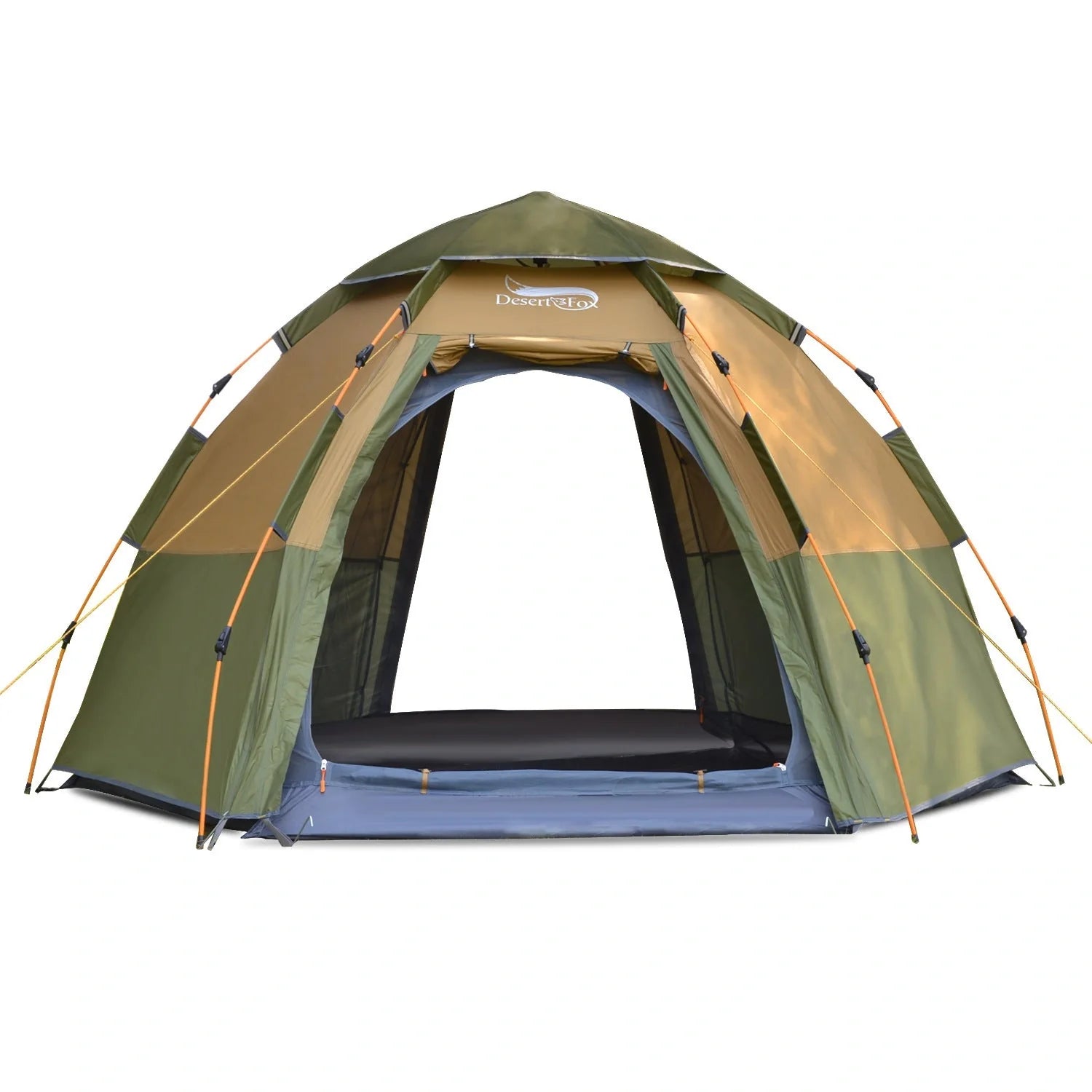 Automatic hexagonal camping tent in various colours with carbon fiber poles