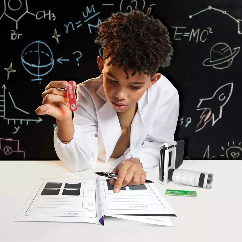 Premium portable mini microscope with glass slides, perfect for young scientists to explore the natural world