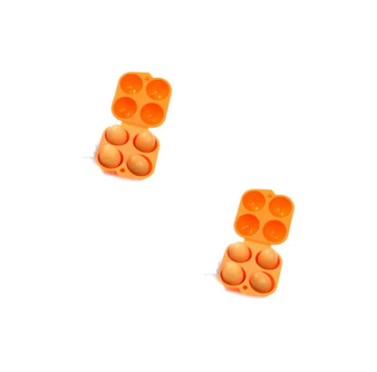 Orange portable ABS plastic egg storage box for camping and picnics