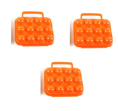 Orange portable ABS plastic egg storage box for camping and picnics