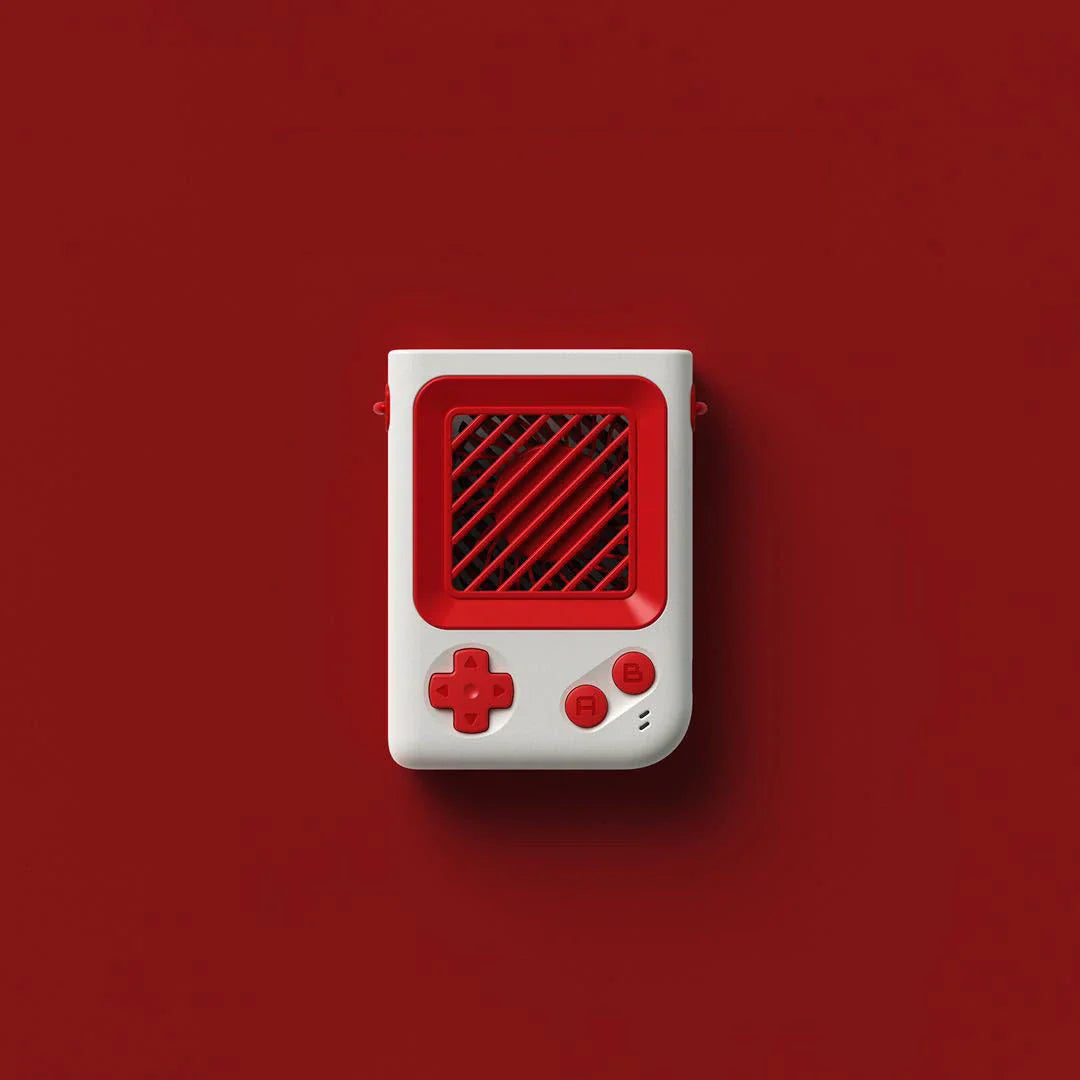 Compact portable game console fan in various colors, providing cooling for gamers on the go