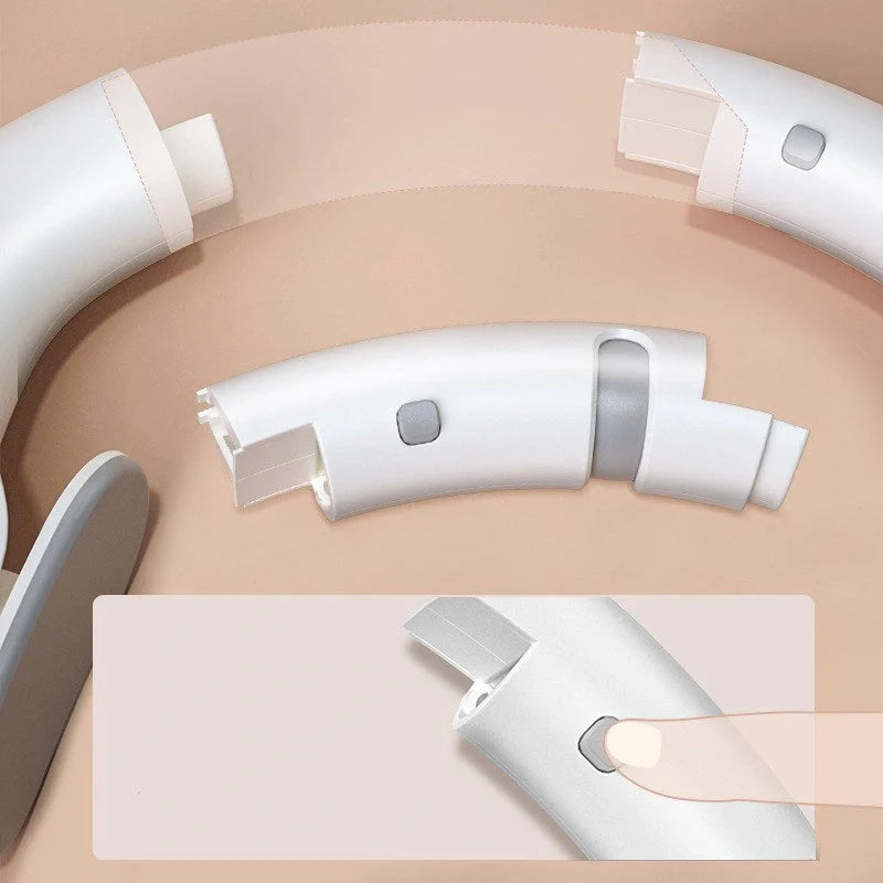 Adjustable fitness hoop in white with smart counting feature for waist slimming