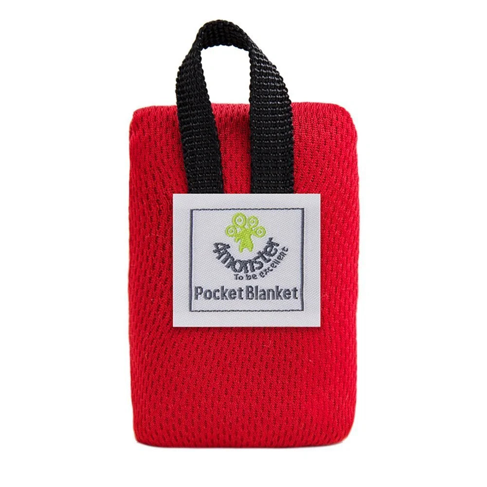 Mini outdoor portable nylon picnic mat with waterproof base, available in red and blue